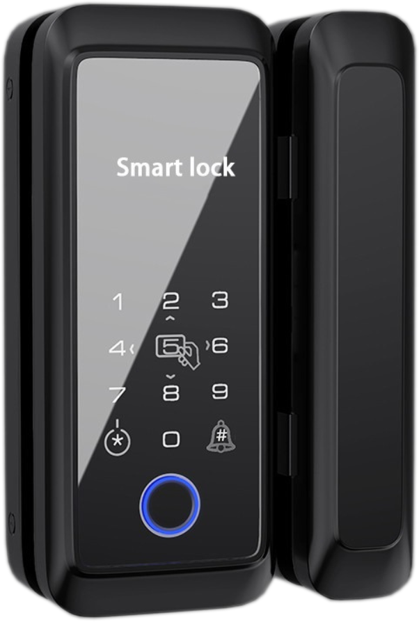 Smart Fingerprint and Keypad Lock with fingerprint scanner and numeric keypad for secure keyless entry.